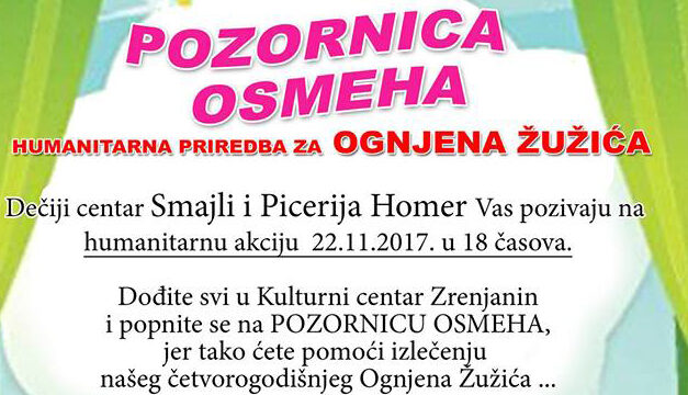 HUMANITARNA PRIREDBA ZA MALOG OGIJA U SREDU OD 18 ČASOVA U KULTURNOM CENTRU