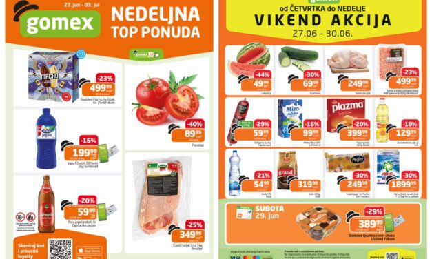 Gomex nedeljna ponuda + vikend akcija