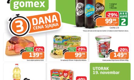 Gomex: 3 dana cena sjajna od 18. do 20. novembra