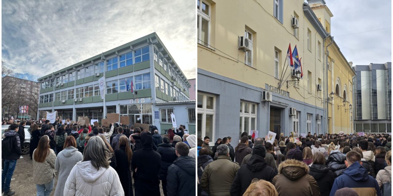 U Zrenjaninu blokirana gimnazija, studenti se okupili ispred Tehničkog fakulteta