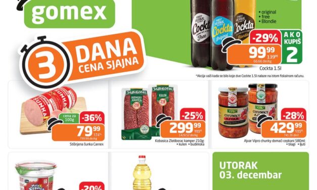 Gomex akcije: 3 dana cena sjajna- Pogledajte koji su proizvodi na akciji