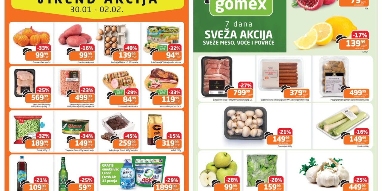 Pogledajte koji proizvodi su na akciji u Gomexovim prodavnicama