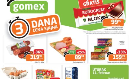 GOMEX AKCIJA: Tri dana cena sjajna od 10. do 12.02.