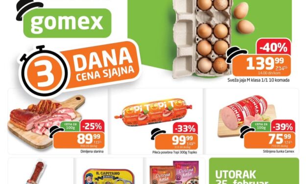 Počela je nova Gomexova akcija: 3 dana cena sjajna od 24. do 26. februara