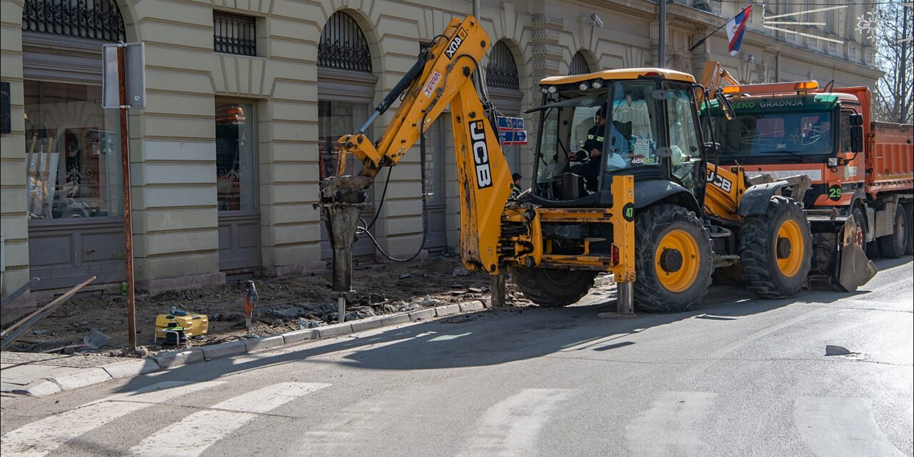 Počeli radovi na trotoaru od Trga slobode do Kulturnog centra Zrenjanina