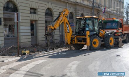 Počeli radovi na trotoaru od Trga slobode do Kulturnog centra Zrenjanina