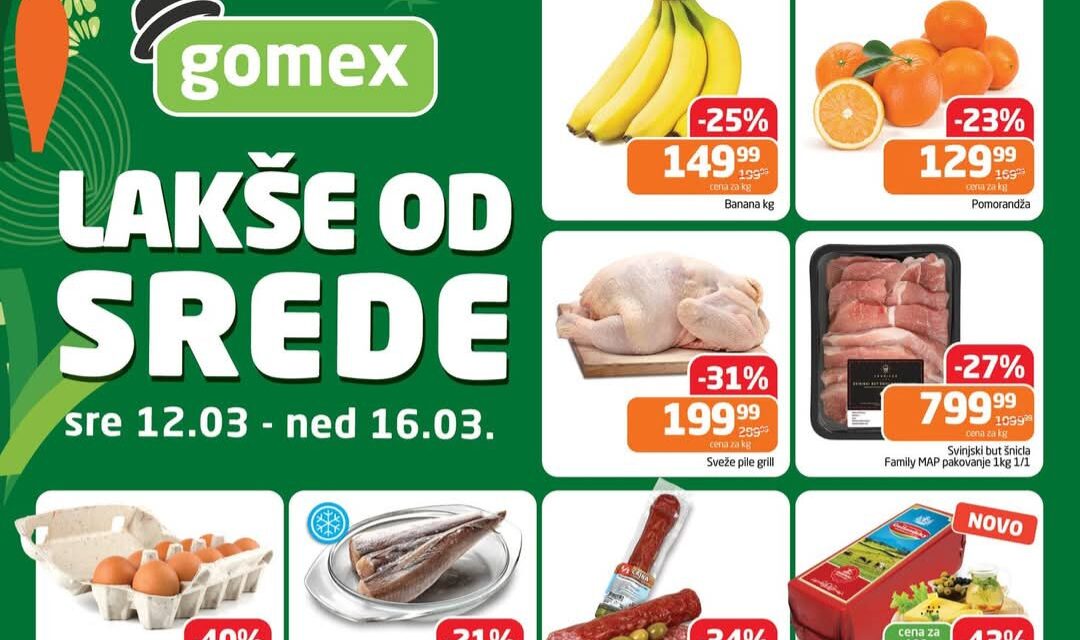 Gomex akcija „Lakše od srede“: Iskoristite popuste